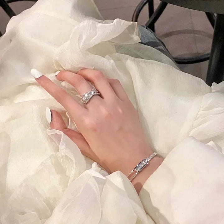Lumière Crystal Bridal Cuff Bracelet