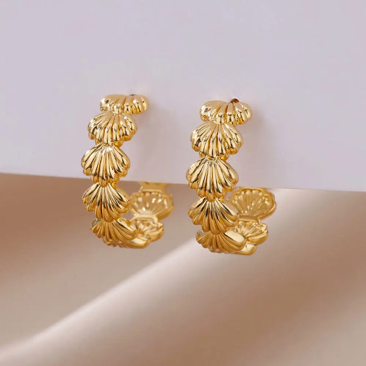 Thalisse Golden Shell Drop Earrings