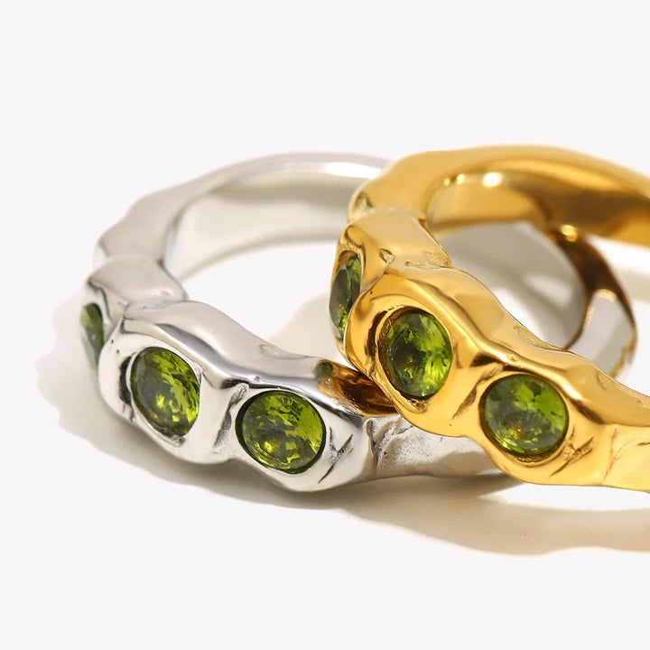 Geometric Elegance Ring - 18k Gold Plated