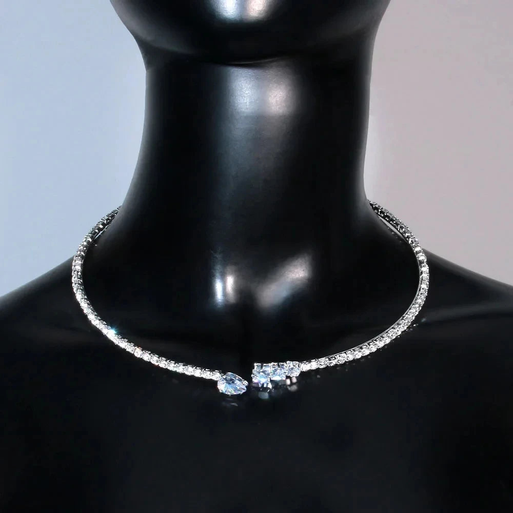 Stonefans Geometry Rhinestone Collar Necklace