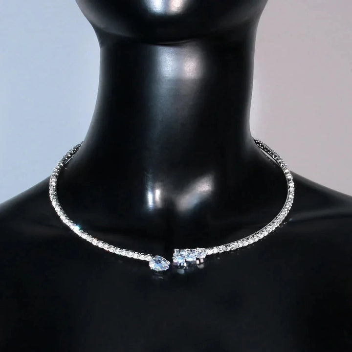 Stonefans Geometry Rhinestone Collar Necklace