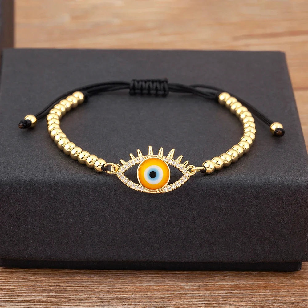 Adjustable Evil Eye Bead Bracelet