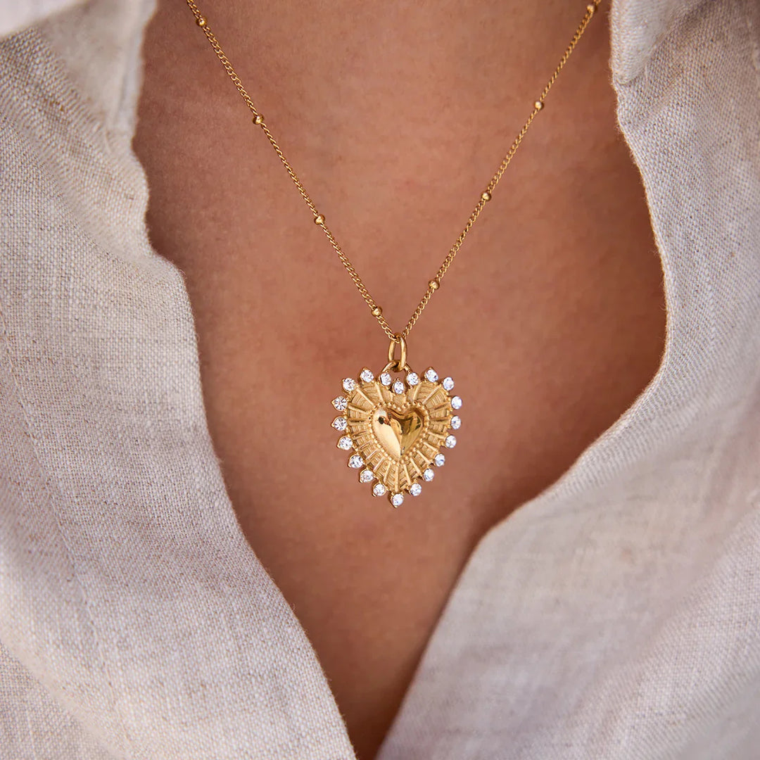 Radiant Heritage Medallion Heart Necklace
