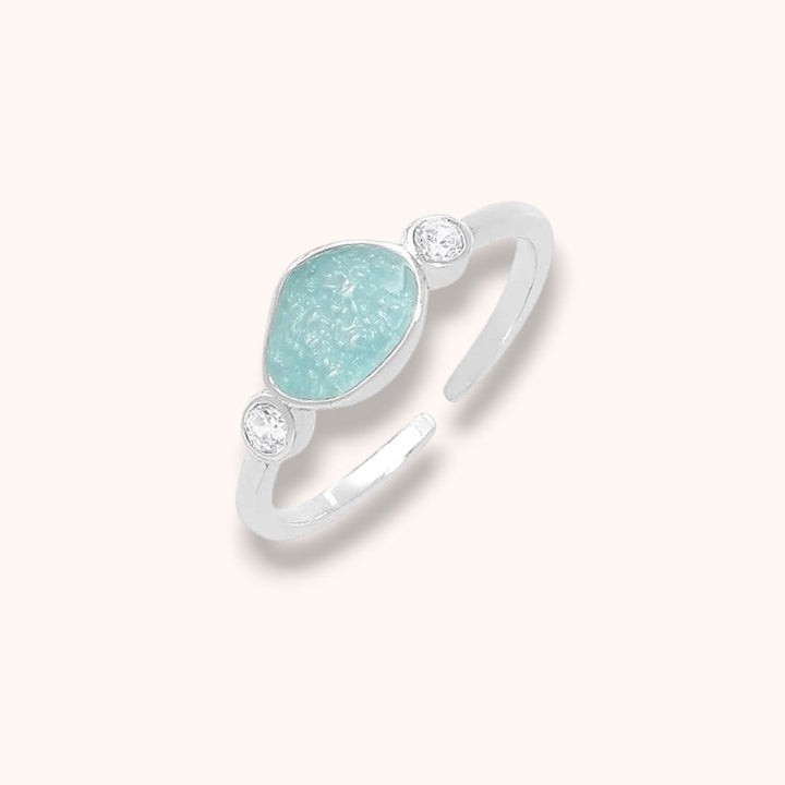 Aqua Drift Glow 925 Sterling Silver Ring