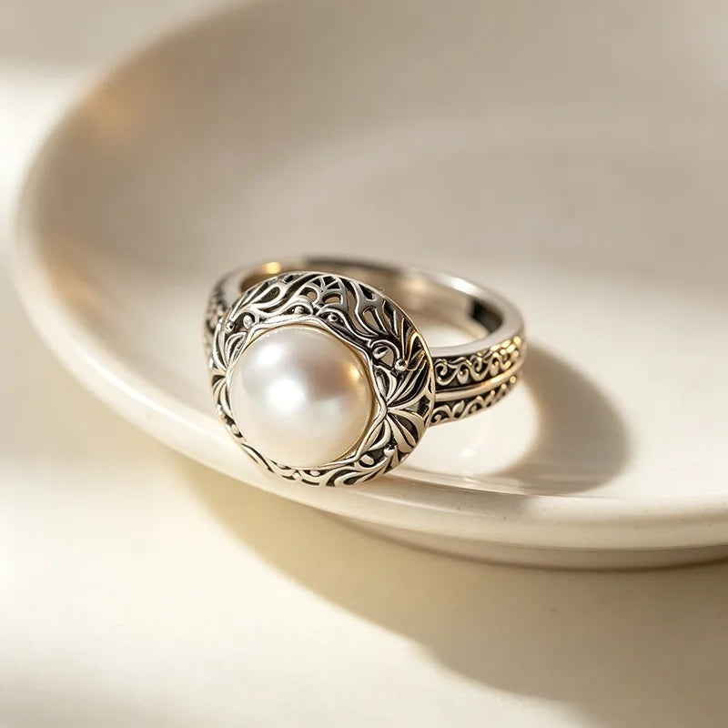 Antique Pearl Embrace Ring