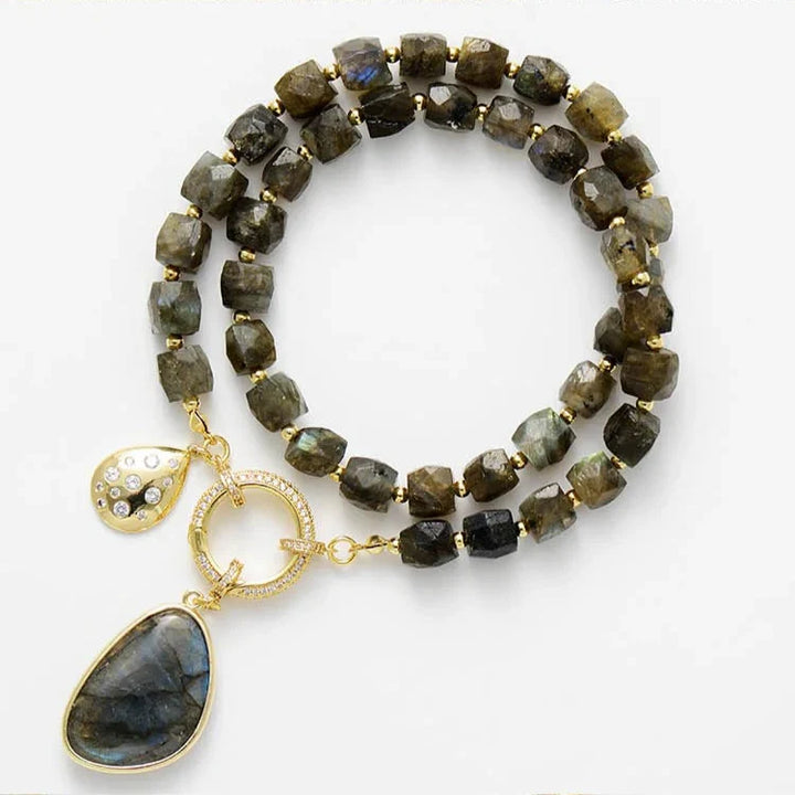Labradorite Pavé Statement Necklace