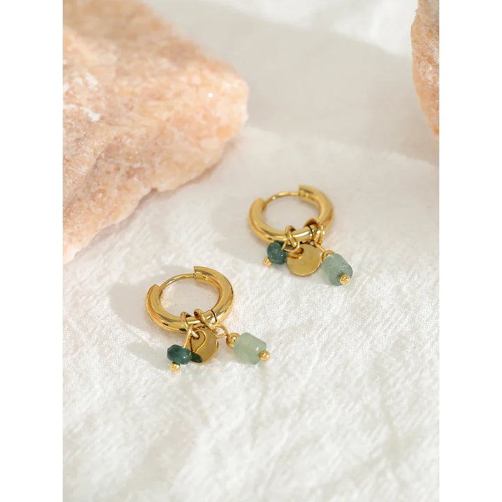 Elaris Jade Charm Hoops