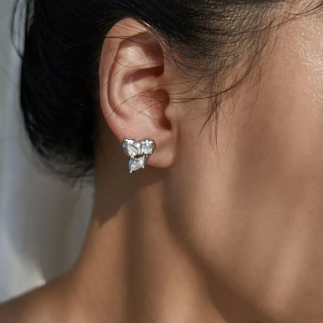 Zyra Faceted Leaf Studs