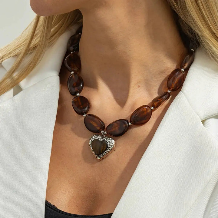 Sophisticated Medallion Heart Necklace