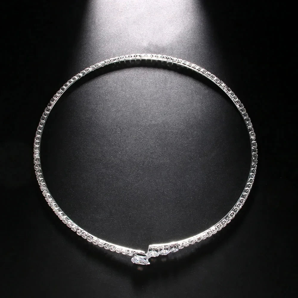 Stonefans Geometry Rhinestone Collar Necklace