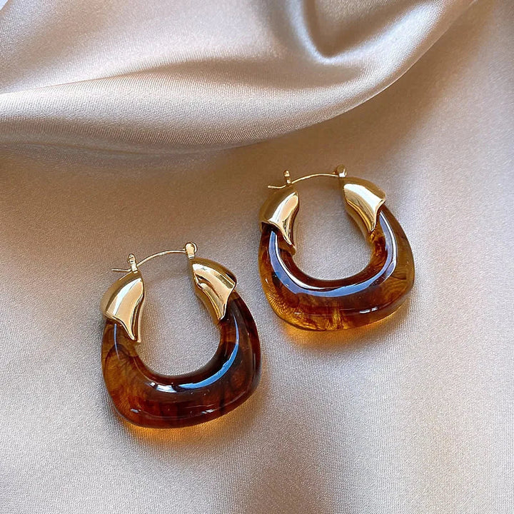 Maelis Amber Hoop Earrings