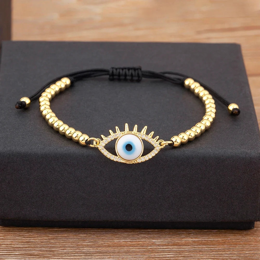 Adjustable Evil Eye Bead Bracelet