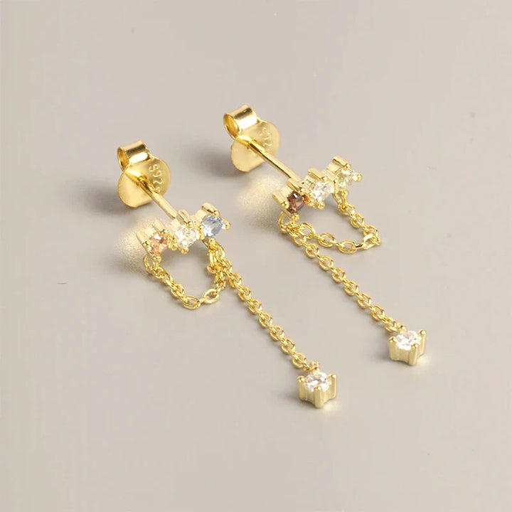 Twins Divide Sterling Silver Earrings