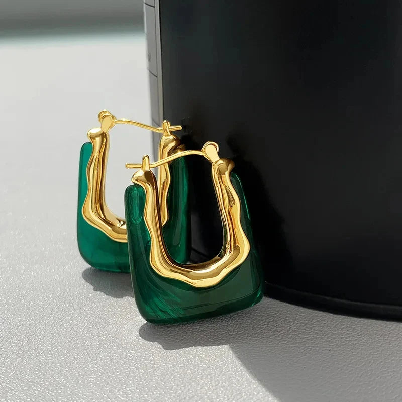 Maelis Amber Hoop Earrings