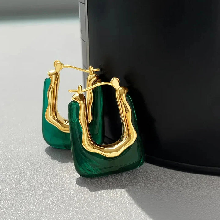 Maelis Amber Hoop Earrings