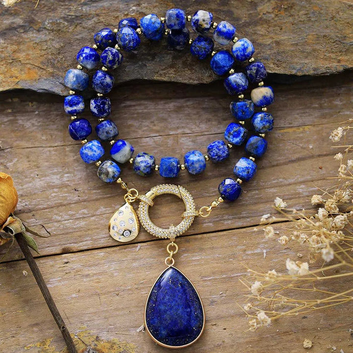 Lapis Lazuli Pavé Statement Necklace