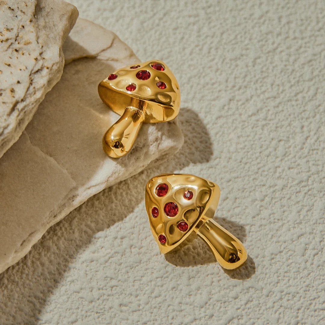 Lady Mushroom 18k Gold-Plated Earrings