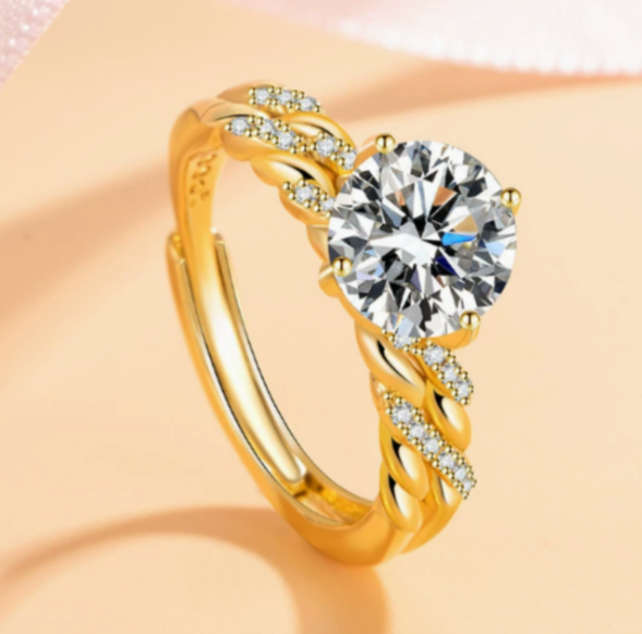 Antique Gold and Silver Crystal Ring