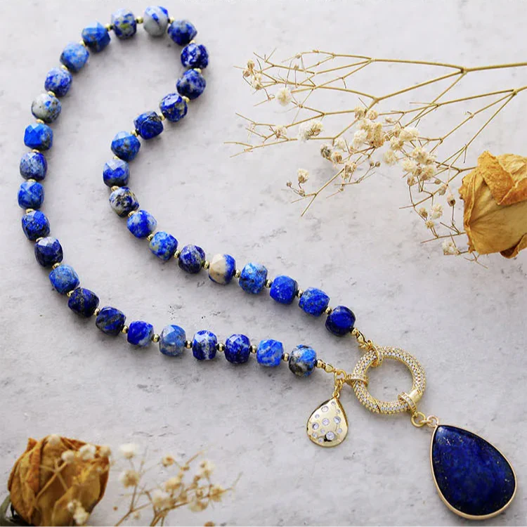 Lapis Lazuli Pavé Statement Necklace