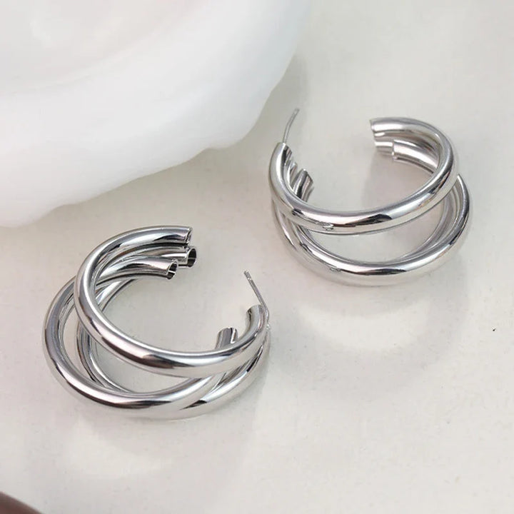 Celeste Triple Curve Earrings