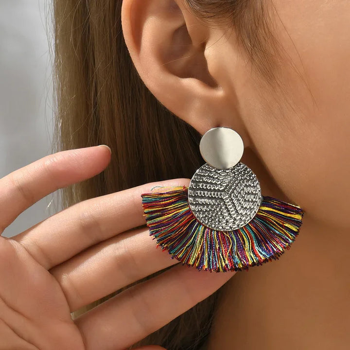 Velora Resort Chic Fan Tassel Earrings