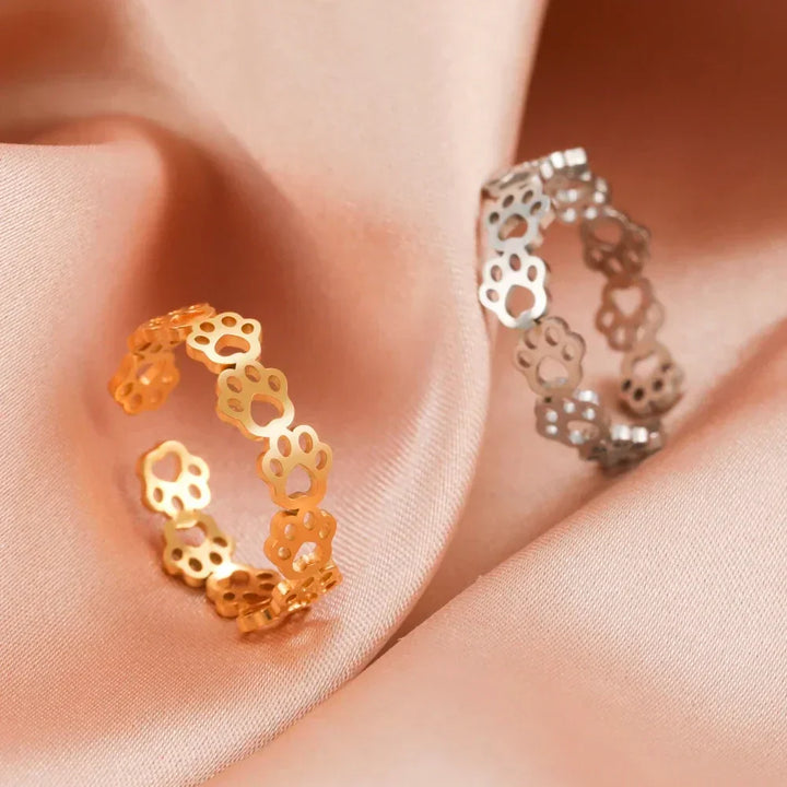 Adjustable Paw Print Ring â€“ Made of Stainless Steel
