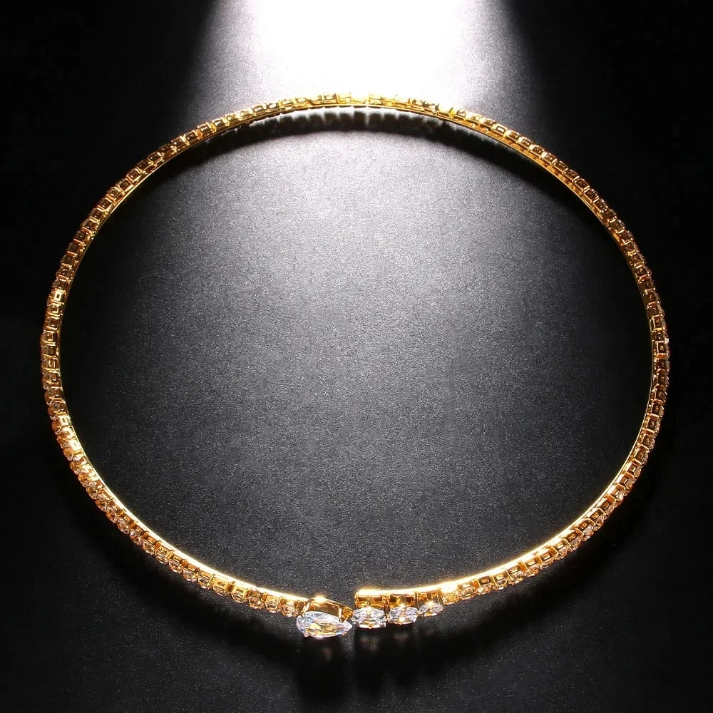 Stonefans Geometry Rhinestone Collar Necklace