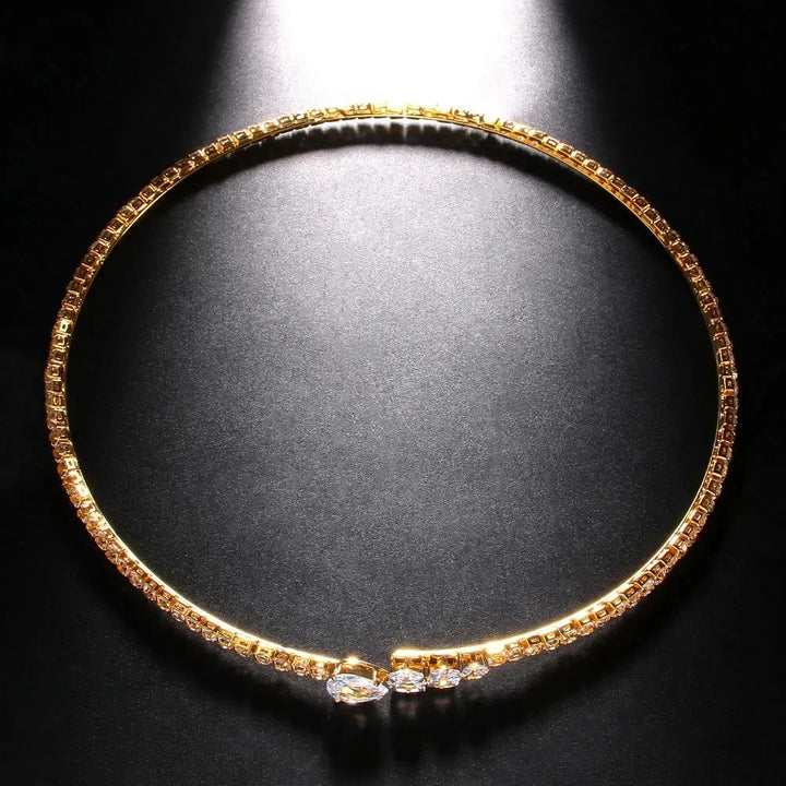 Stonefans Geometry Rhinestone Collar Necklace