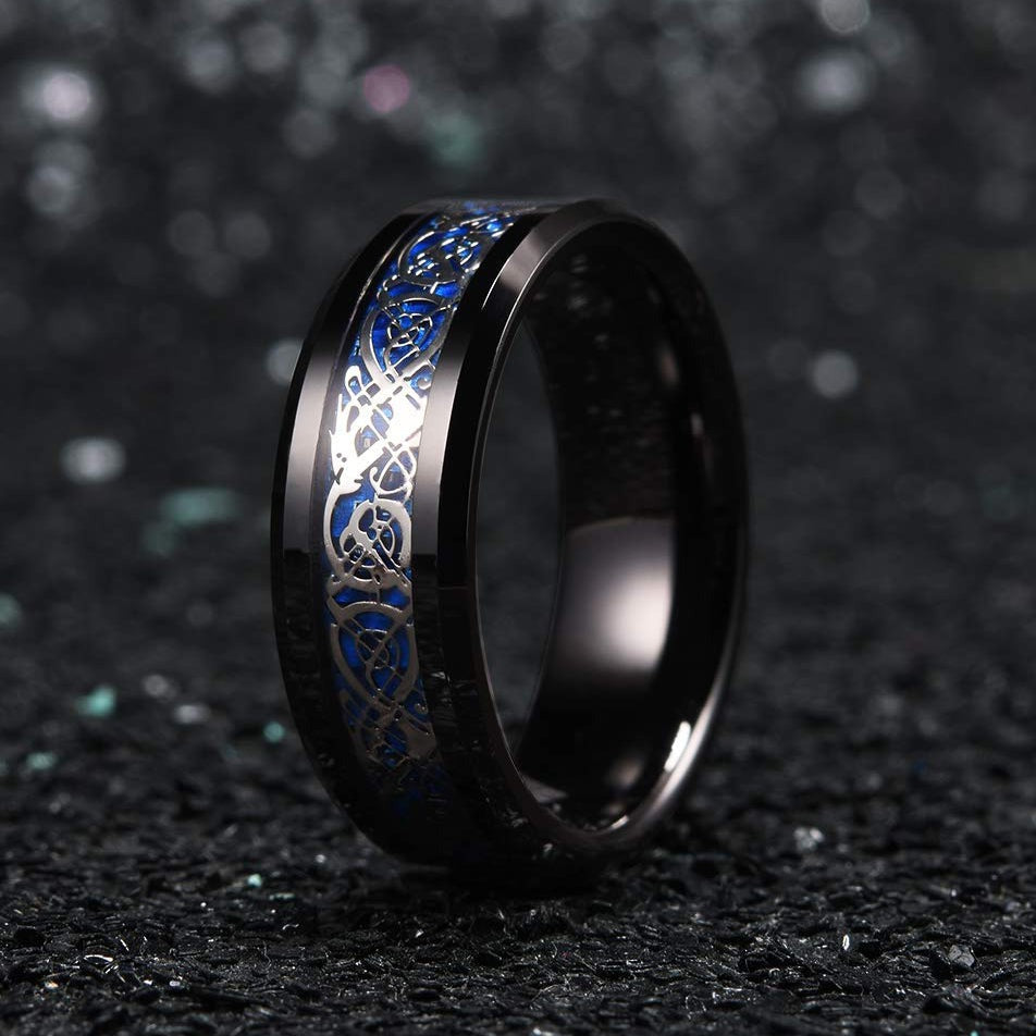 Dragon Ring - Black & Silver