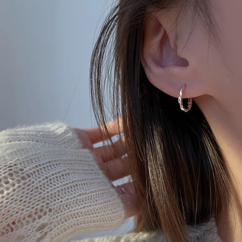 Round Inlay Earrings in Sterling Silver