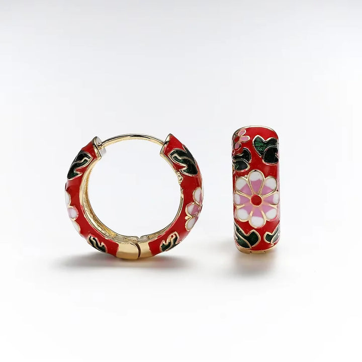 Soraya Artisan Floral Mini Hoop Earrings