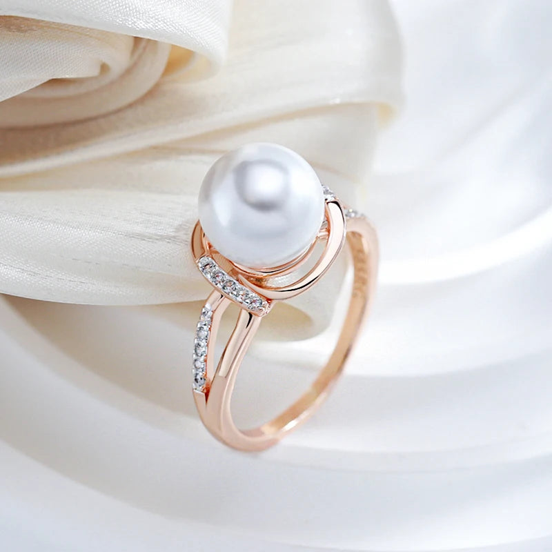 Timeless Pearl Crystal Ring