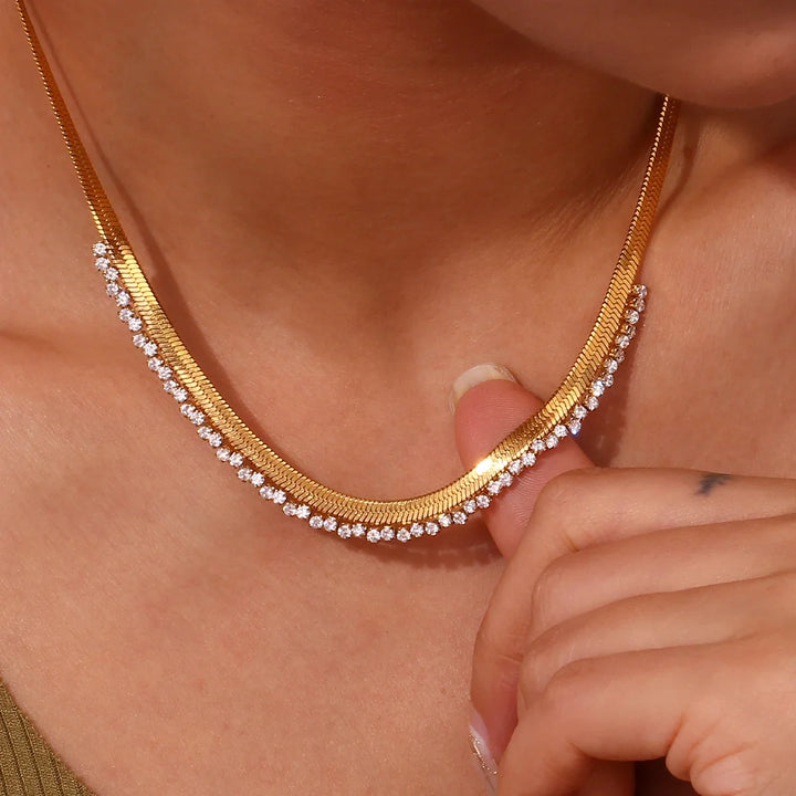 Herringbone Diamond Dazzle Necklace
