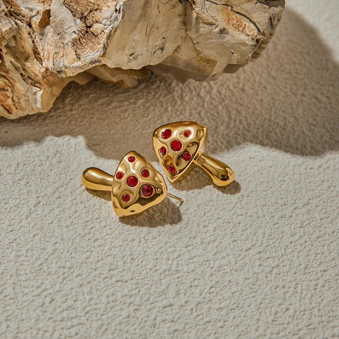 Lady Mushroom 18k Gold-Plated Earrings