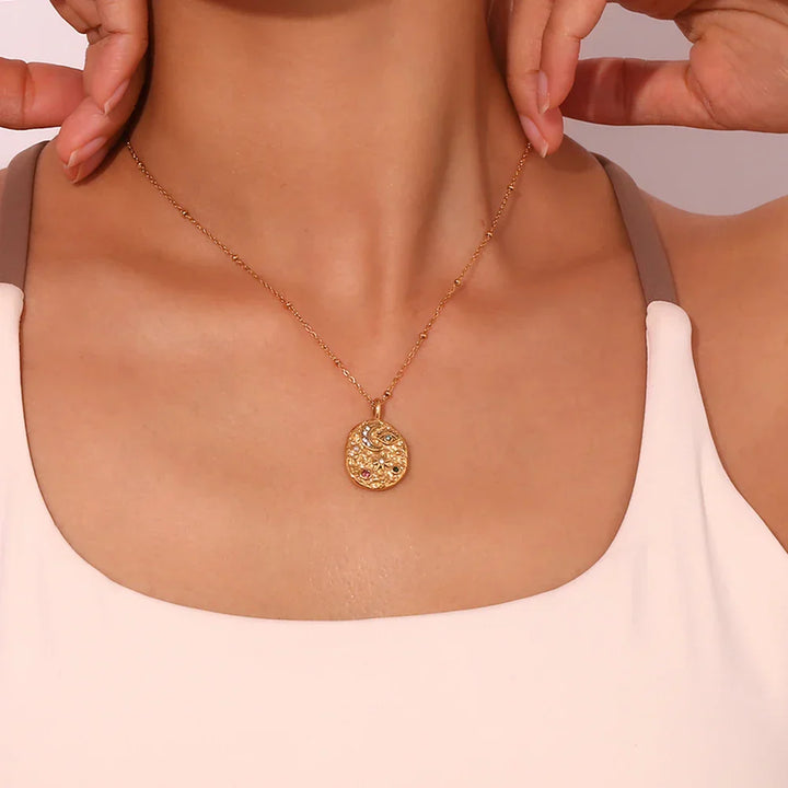 Crinkly Celestial Harmony Necklace - 18k Gold Plated