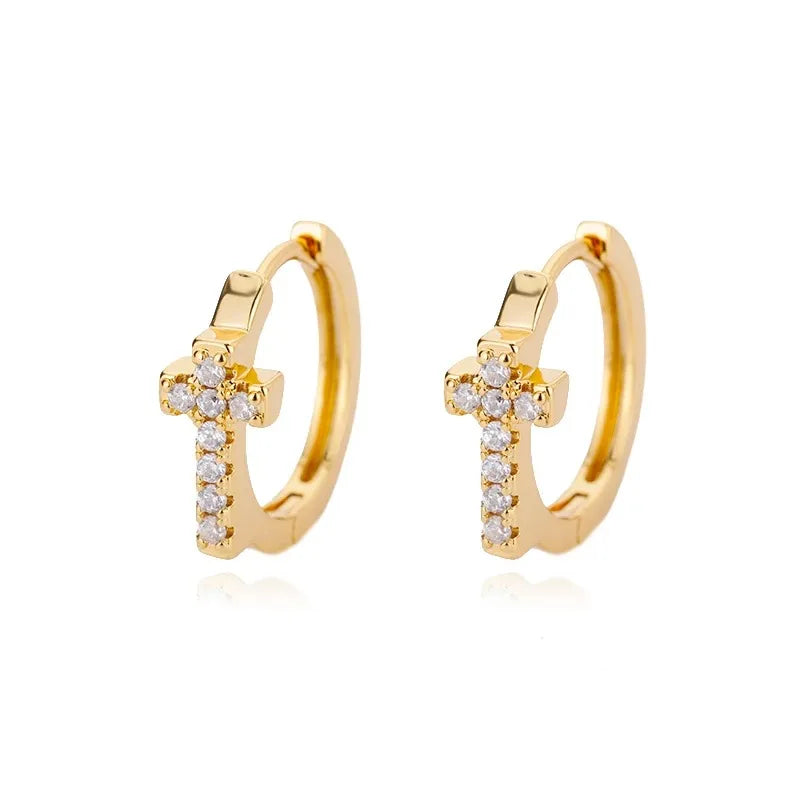 Selah Cross Charm Hoops