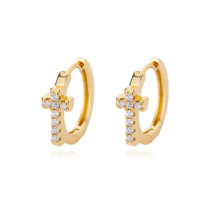 Selah Cross Charm Hoops