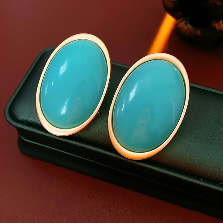 Valora Crimson Oval Earrings