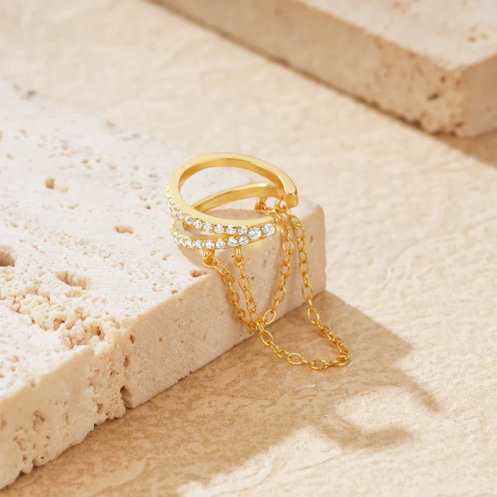 Chain Drape Ear Cuff – 925 Gold Plated Sterling Silver