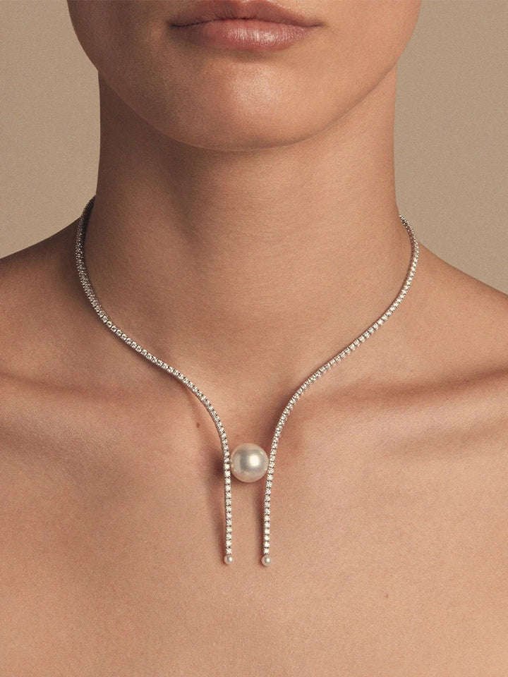 Heavy-duty rhinestone open choker Nacklace