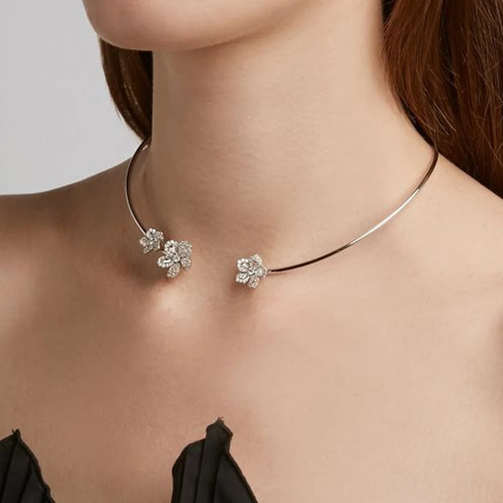 Stonefans Fashion Crystal Flower Collar Necklace