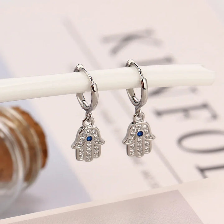 Evil Eye Hand Earrings