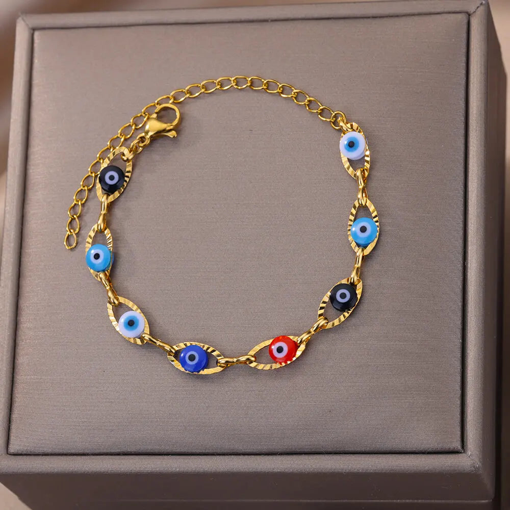 Colorful Evil Eye Charm Bracelets