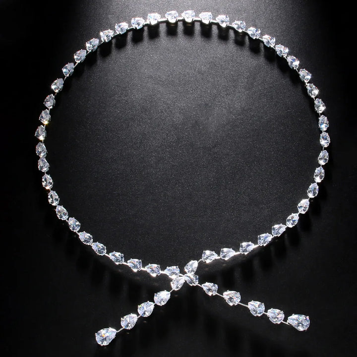 Stonefans Fashion Zircon Water Drop Collar Necklace