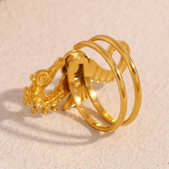 Ocean Whisper Seahorse Accent Ring