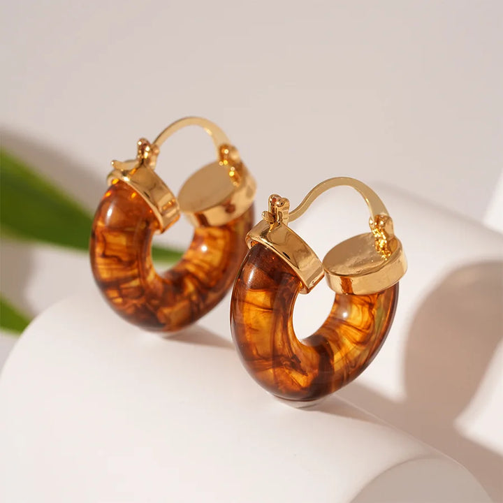 Maelis Amber Hoop Earrings