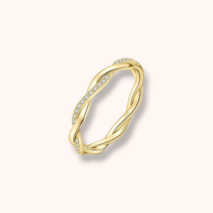 Twisted Moissanite Wave Ring 925 Sterling Silver | D Color VVS Eternity Ring