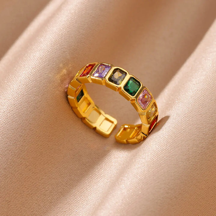 Velmira Luxe Prism Gem Statement Ring