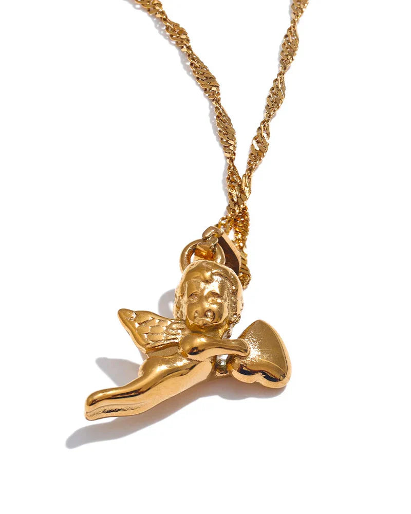 Angel Messenger of Divine Love Necklace (Gold Plated)