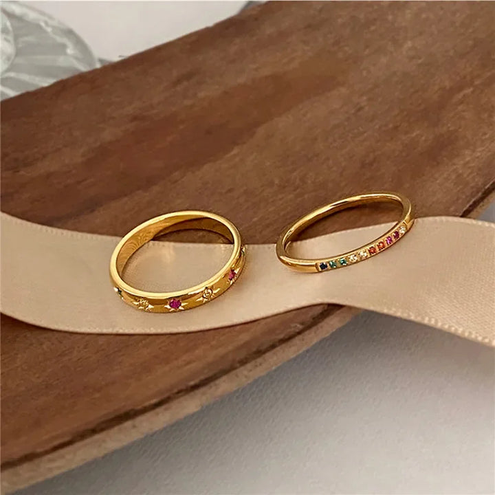 Rainbow Glow Zircon Ring